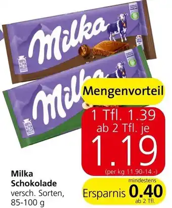 Interspar Milka Schokolade versch. Sorten, 85-100 g Angebot