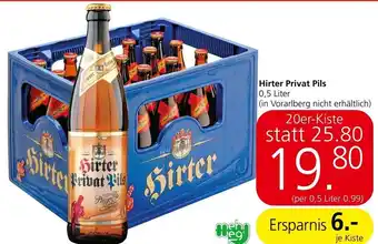 Interspar Hirter Privat Pils 0,5 Liter Angebot