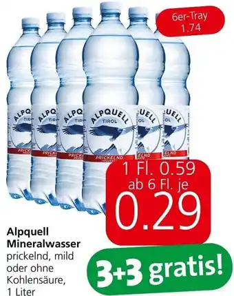 Interspar Alpquell Mineralwasser prickelnd, mild 1 Liter Angebot