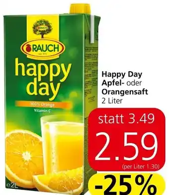 Interspar Happy Day Apfel- oder Orangensaft 2 Liter Angebot