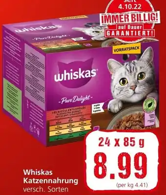Interspar Whiskas Katzennahrung versch. Sorten 24 x 85 g Angebot