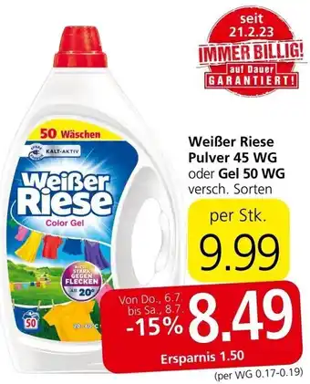 Interspar Weißer Riese Pulver 45 WG oder Gel 50 WG versch. Sorten per Stk. Angebot