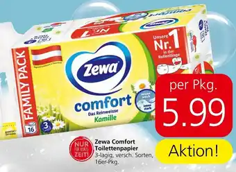 Interspar Zewa Comfort Toilettenpapier 3-lagig, versch. Sorten, 16er-Pkg. Angebot