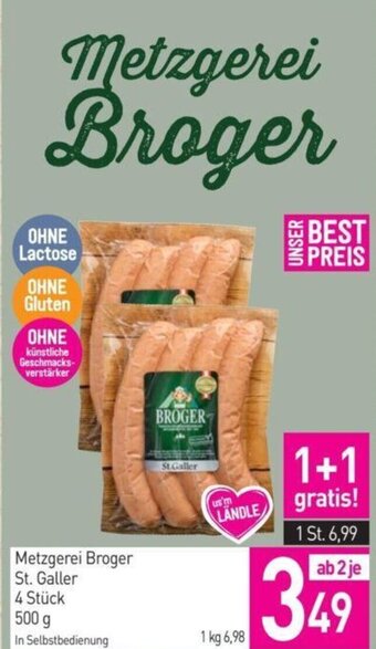 Sutterlüty Metzgerei Broger St. Galler 4 Stück 500 g Angebot