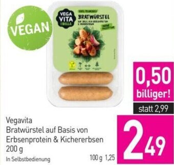Sutterlüty Vegavita Bratwürstel auf Basis von Erbsenprotein & Kichererbsen 200 g Angebot