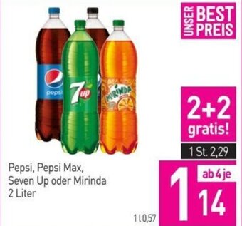 Sutterlüty Pepsi, Pepsi Max, Seven Up oder Mirinda 2 Liter Angebot