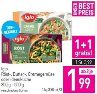 Sutterlüty Iglo Röst-, Butter-, Cremegemüse oder Ideenküche 300 g - 500 g verschiedene Sorten Angebot