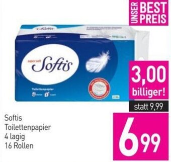 Sutterlüty Softis Toilettenpapier 4 lagig 16 Rollen Angebot