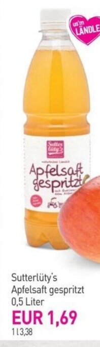 Sutterlüty Sutterlüty's Apfelsaft gespritzt 0,5 Liter Angebot
