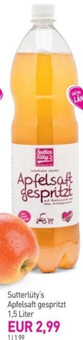 Sutterlüty Sutterlüty's Apfelsaft gespritzt 1,5 Liter Angebot