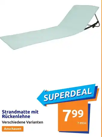 Action Strandmatte mit Rückenlehne Verschiedene Varianten Angebot