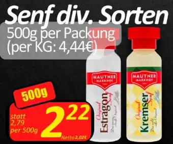 Wurstico Senf div. Sorten 500g Angebot