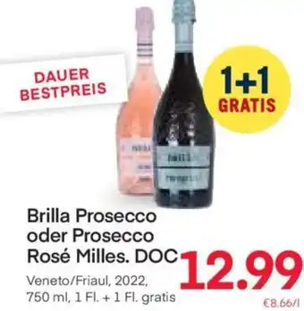 MPreis Brilla Prosecco oder Prosecco Rosé Milles. DOC 750ml Angebot