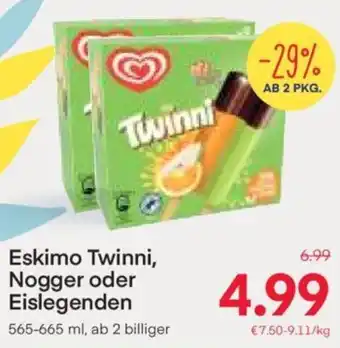 MPreis Eskimo Twinni, Nogger oder Eislegenden 565-665 ml Angebot