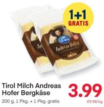 MPreis Tirol Milch Andreas Hofer Bergkäse 200g Angebot