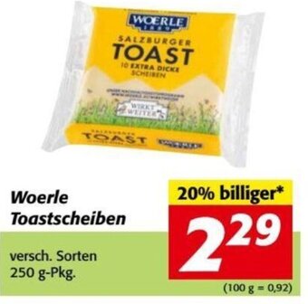 Nah&Frisch Woerle Toastscheiben 250g Angebot