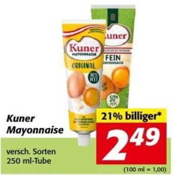 Nah&Frisch Kuner Mayonnaise 250ml Angebot