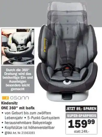 Kindersitz ONE 360° mit Isofix