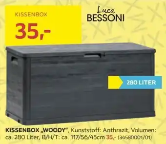 Möbelix KISSENBOX ,,WOODY", Kunststoff: Anthrazit, Volumen: ca. 280 Liter, Angebot