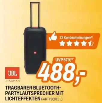 Expert JBL TRAGBARER BLUETOOTH- PARTYLAUTSPRECHER MIT LICHTEFFEKTEN PARTYBOX 310 Angebot