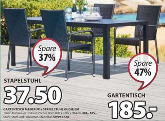 JYSK GARTENTISCH MADERUP + STAPELSTUHL GUDHJEM Angebot