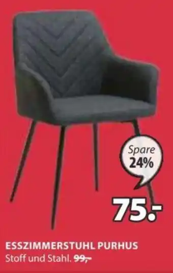 JYSK ESSZIMMERSTUHL PURHUS Stoff und Stahl. Angebot