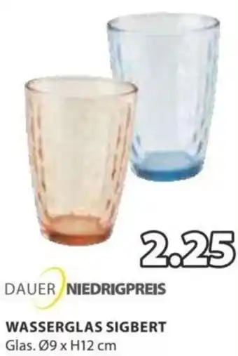 JYSK WASSERGLAS SIGBERT Glas, Ø9 x H12 cm Angebot