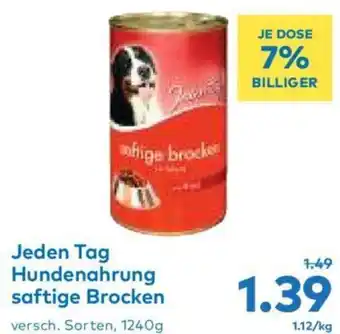 T&G Jeden Tag Hundenahrung saftige Brocken versch. Sorten, 1240g Angebot