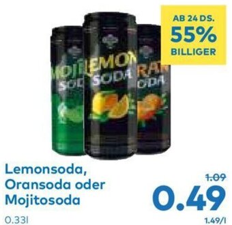 T&G Lemonsoda, Oransoda oder Mojitosoda 0.33L Angebot