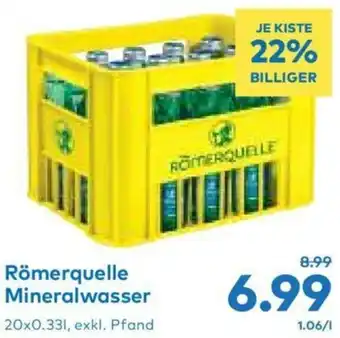 T&G Römerquelle Mineralwasser 20x0.331, exkl. Pfand Angebot