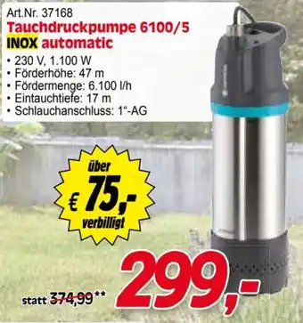 Zgonc Art.Nr. 37168 Tauchdruckpumpe 6100/5 INOX automatic Angebot