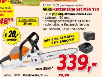 Zgonc Stihl Art.Nr. 7739 (kein Versand möglich) Akku-Kettensäge Set MSA 120 Angebot