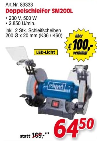 Zgonc Scheppach Doppelschleifer SM200L Angebot