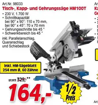 Zgonc Scheppach Tisch-, Kapp- und Gehrungssäge HM100T Angebot