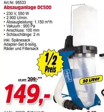 Zgonc Scheppach Absauganlage DC500 Angebot