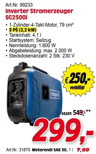 Zgonc Scheppach Inverter Stromerzeuger SG2500i Angebot