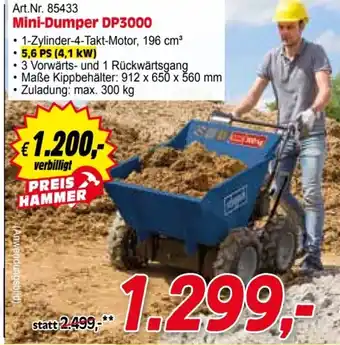 Zgonc Scheppach Mini-Dumper DP3000 Angebot