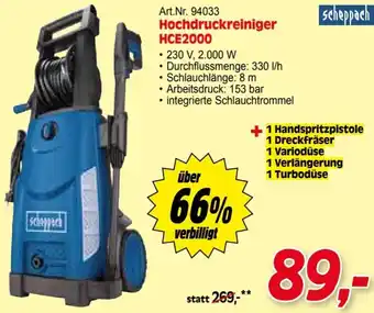 Zgonc scheppach Art.Nr. 94033 Hochdruckreiniger HCE2000 Angebot