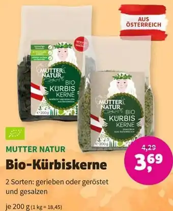Denn's Biomarkt MUTTER NATUR Bio-Kürbiskerne 200 g Angebot