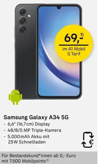 Post Samsung Galaxy A34 5G Angebot