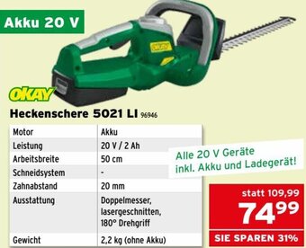 OKAY Heckenschere 5021 LI 96946