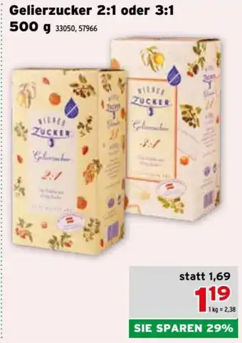 Gelierzucker 2:1 oder 3:1 500 g 33050, 57966