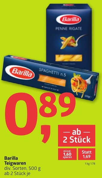 ADEG Barilla Teigwaren 500g Angebot