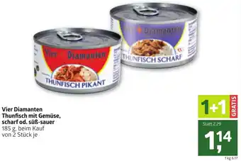 ADEG Vier Diamanten Thunfisch mit Gemüse, Scharf Od. Süß-Sauer 185g Angebot