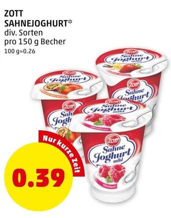 PENNY Zott Sahnejoghurt 150g Angebot
