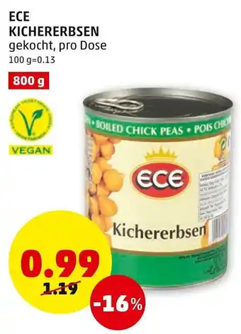 PENNY Ece Kichererbsen 800g Angebot