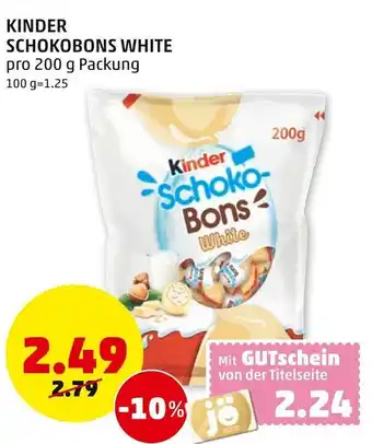 PENNY Kinder Schokobons White 200g Angebot