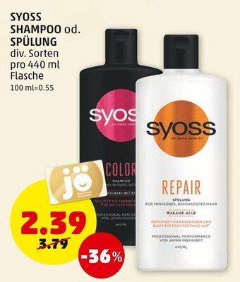 PENNY Syoss Shampoo Od. Spülung 440ml Angebot