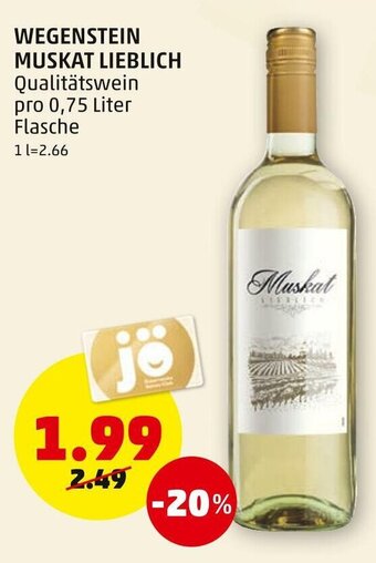 PENNY Wegenstein Muskat Lieblich 0.75 Liter Angebot