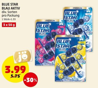 PENNY Blue Star Blau Aktiv 3x50g Angebot